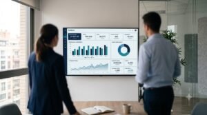 KPIs para el CEO: cuadro de mando de negocio en la sala de reuniones